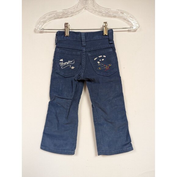 Wrangler Other - Wrangler Kids Boys Jeans 3T Skinny Corduroy Blue Pants Airplane Embroidered